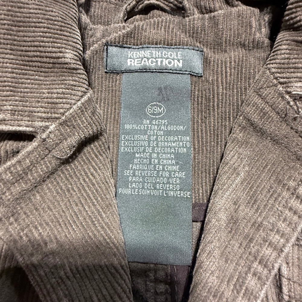 Kenneth Cole Reaction Blazer Brown Corduroy Preppy Dark Academia - Picture 3 of 3